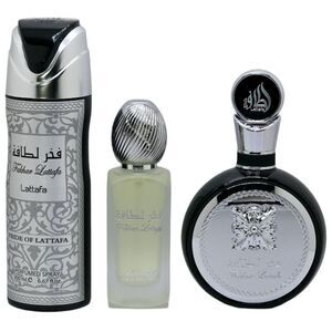Lattafa Fakhar 3 Pcs Gift Set for Men (3.4 EDP+1.7 Hair Mist+6.7 Deo)  - New